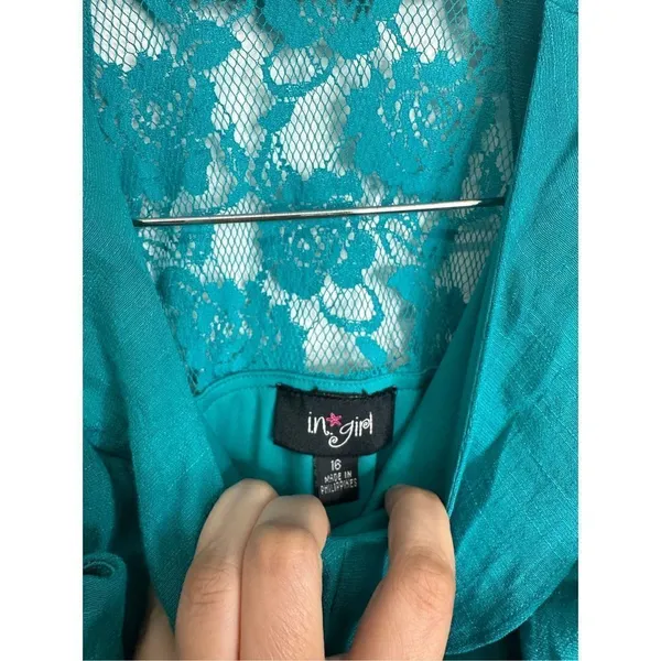 I.N San Francisco Dress Junior Size 16 Green High Low Sleeveless NWT‎ - Image 7