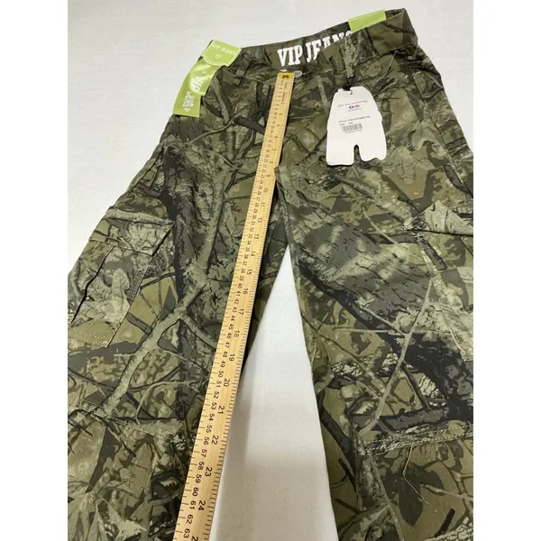VIP Jeans Womens Camo Cargo Utility Pants Size S/6 NWT Raw Hem Y2K Hunting Green - Image 5