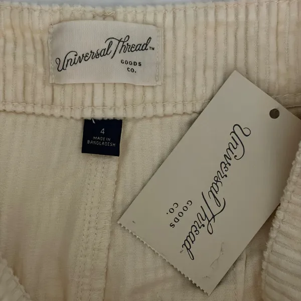Universal Threads Cream Corduroy Wide Leg Pants High Rise Beige Size 4 NEW - Image 7