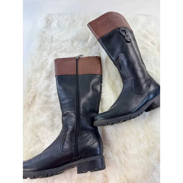 Blondo Aqua Protect Black Brown Leather Waterproof Riding Boots B1974-91 Size 8M - Image 8