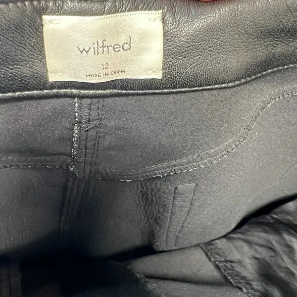 Aritzia Wilfred The Melina Pants‎ High Waisted Vegan Leather Black Size 12 - Image 12