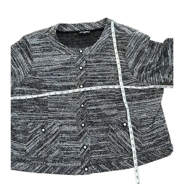 Karl Lagerfeld Paris Button Up Gray Heathered blazer‎ jacket size 1X - Image 4