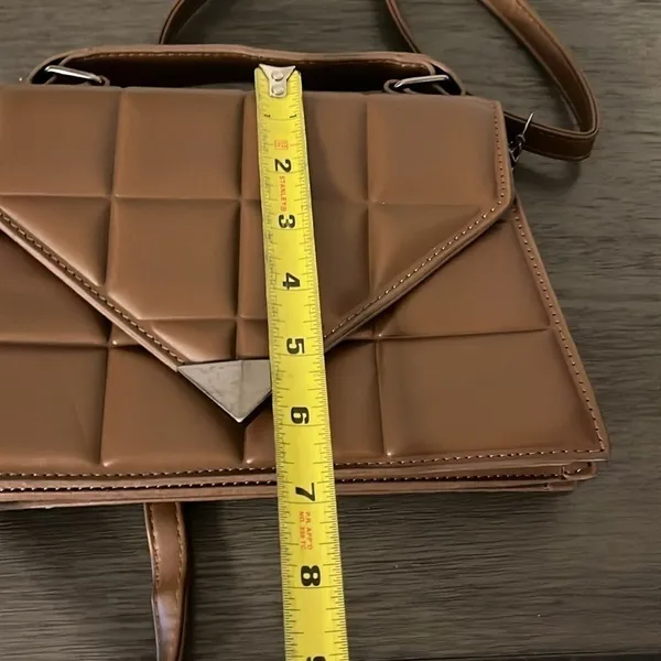 Fashion Rhombus brown‎ quilted crossbody shoulder bag - Image 2