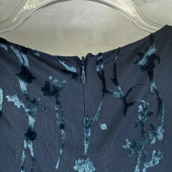 Hutch Navy Blue Floral Burnout Velvet Short Sleeve V-Neck Maxi Dress Size 0‎ - Image 10