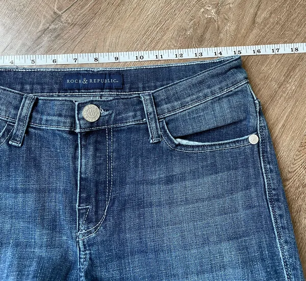 Rock & Republic jeans distressed fading medium wash denim women’s size 10M - Image 14