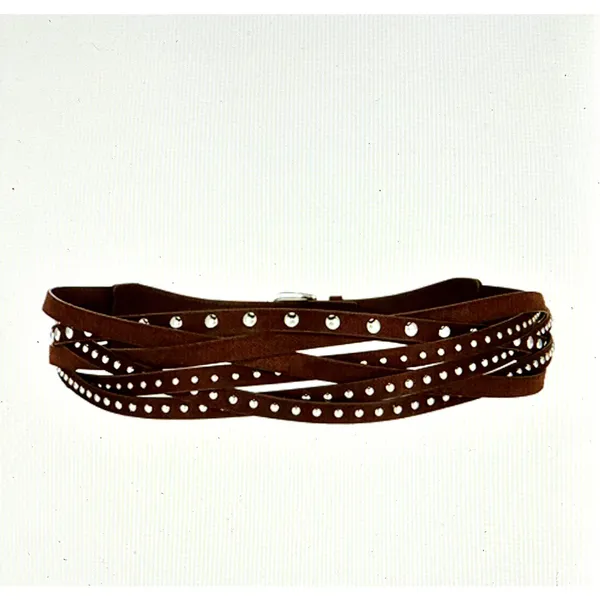 8 Other Reasons Suedette Studded Belt in Brown 43" - Image 3