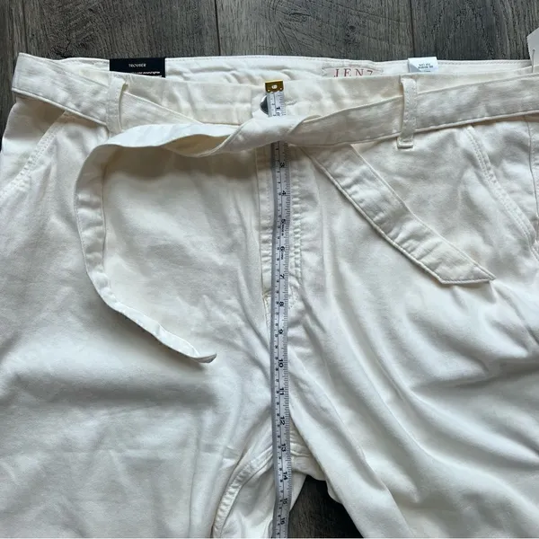 Jen7 by 7 For All Mankind Belted Wide Leg Trouser Pants Size 18 Off White NWT - Image 8