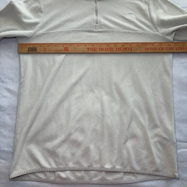 The North Face Womens 100 Glacier 1/4 Zip Fleece Pullover Cream White Large - Image 4