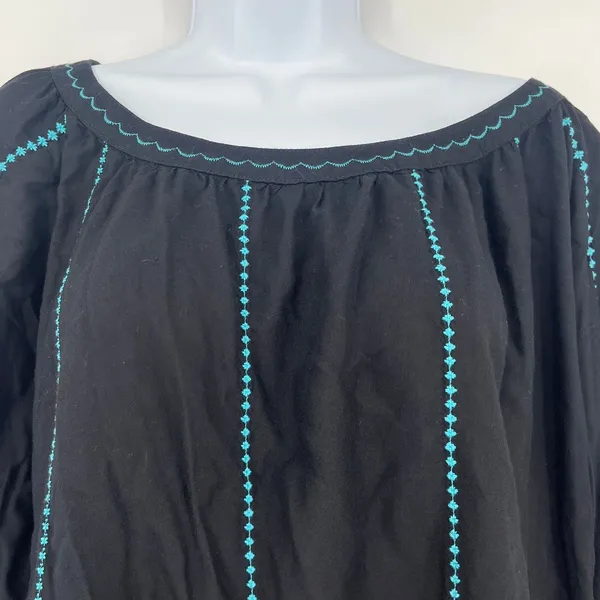 Ariat Western Peasant Blouse Sz S Boho Embroidered Festival Cottage Flowy Ranch - Image 3