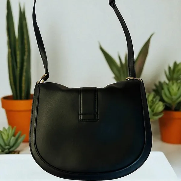 Michael Kors Gabby Small Hobo Crossbody Bag Black MK Logo Gold Hardware Purse‎ - Image 7