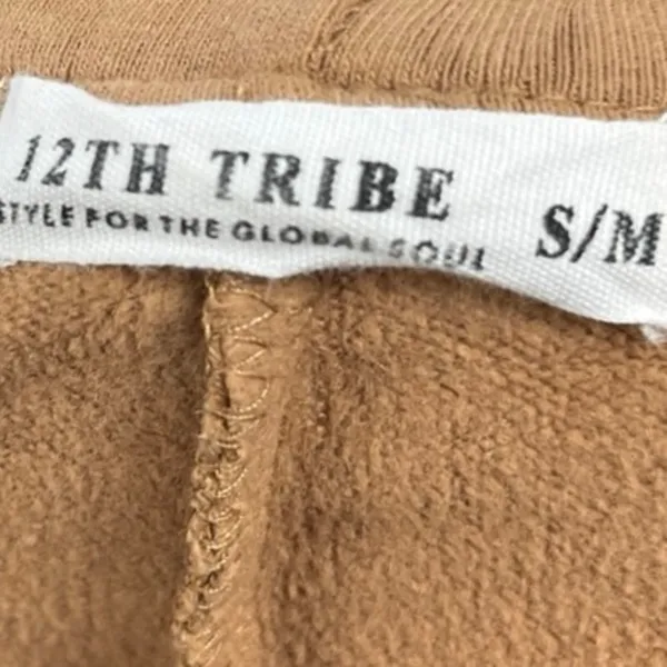 12th Tribe Oakley Women's Brown Pleated Pockets Mini Lounge Sweat Shorts Sz S/M - Image 4