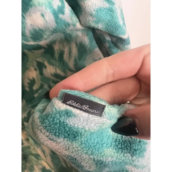 Eddie Bauer Sweatshirt Wm Sm Blue 1/4 Zip Pullover Mock Neck Polar Pattern Hike - Image 4
