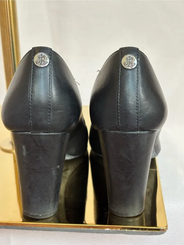 Lauren Ralph Lauren Black Leather Pump Heels - Image 2