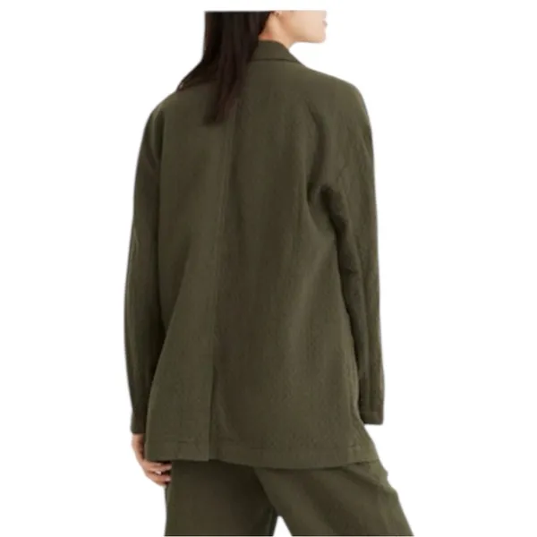 Madewell Textured Cotton Chore Blazer Jacket, Olive Green – Women’s Size M - Image 3