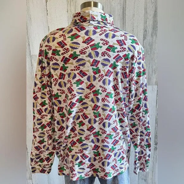 Vintage Christmas Turtleneck Size XL whimsical kitschy‎ - Image 2