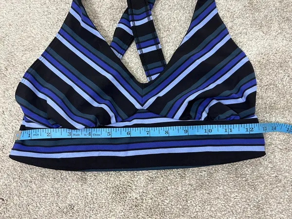 New Free People FP Movement Medium Blue Tonal Stripe Gidget Sports Bra NWT - Image 4