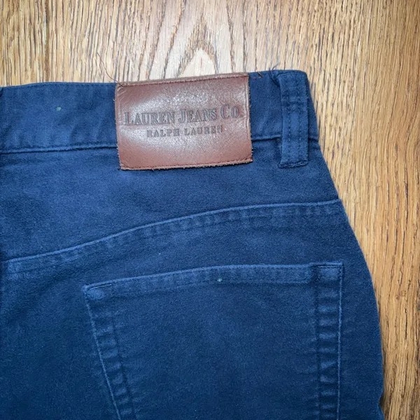 Lauren Jeans Co Navy Blue Twill Pants Womens 8 High Rise Straight Leg Cotton - Image 9