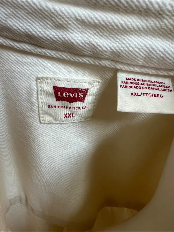 Levi's Off-White Button-Up Oversized Shirt Jacket - Image 2