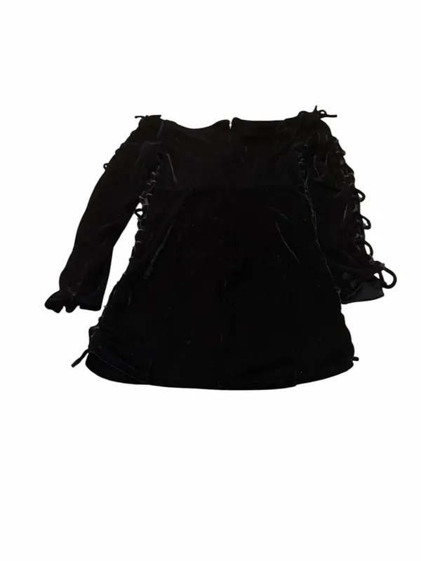 NBD black lace up Olivia velvet dress - Image 5