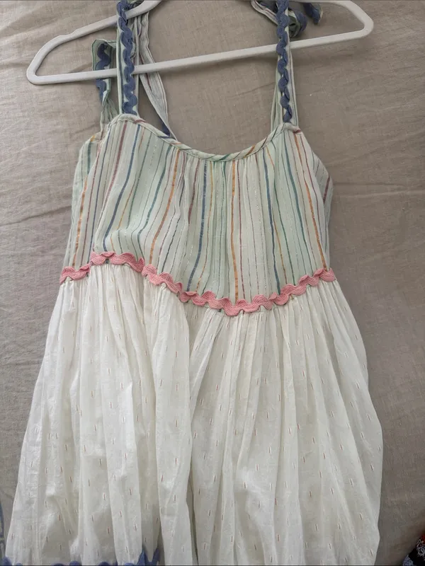 Z&L Maxi Dress - White with blue and pink - Image 2