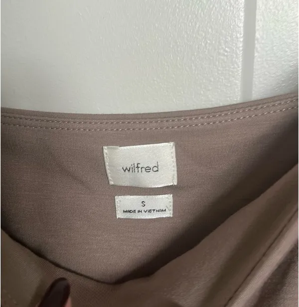Wilfred Aritzia Brown Square Neck MIDI Dress - Image 2