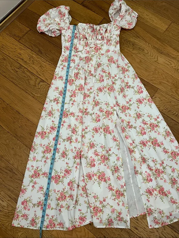 NWOT - M - MARTHEA - Floral Puff-Sleeve Maxi Dress in Blush Pink - Image 3