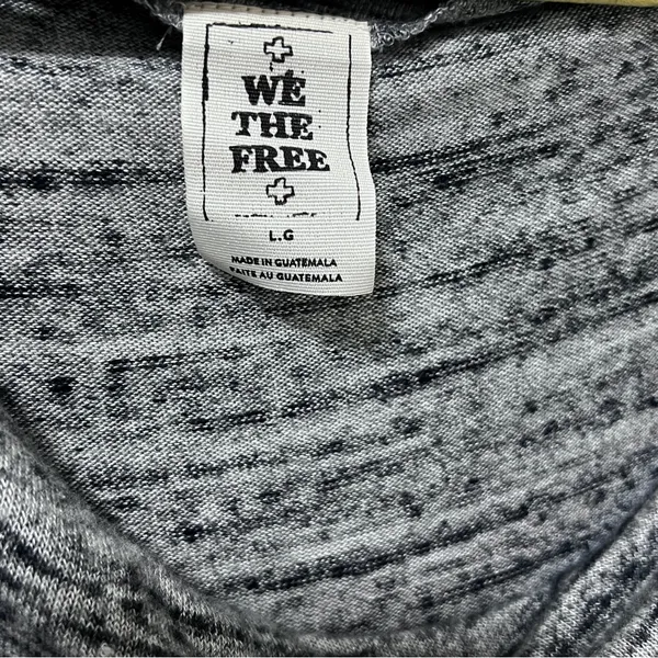 Free People We the Free Off Shoulder Burnout Top Large Gray - Image 3