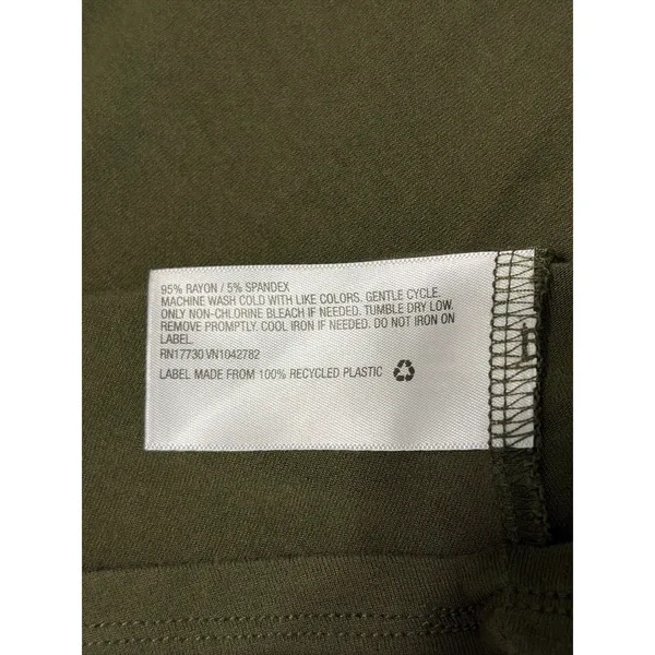 Ava & Viv Olive Green Sleeveless Swing Dress Plus Size 1X Tank Knit Scoop Neck - Image 8