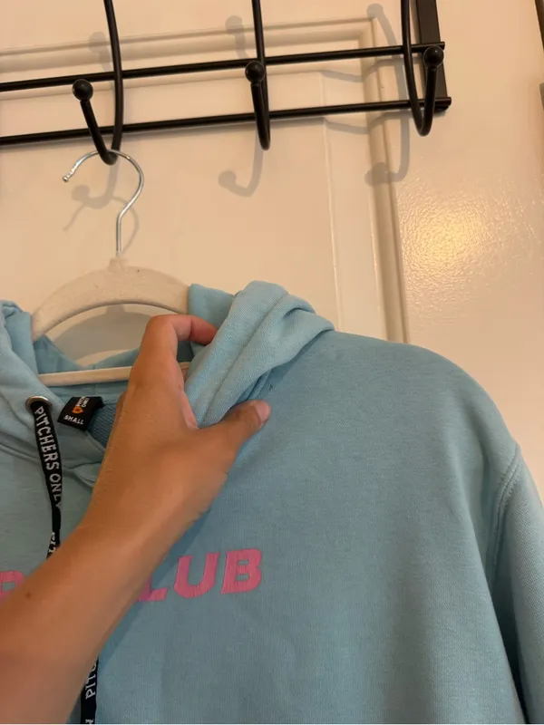 Pitchers Only PO Klub Blue & Pink Oversized Hoodie Size Small - Image 7
