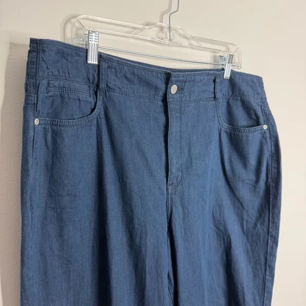 NYDJ Brigitte High Rise Wide Leg Capri Serendipit Blue Wash NWT Size‎ 16 Casual - Image 7