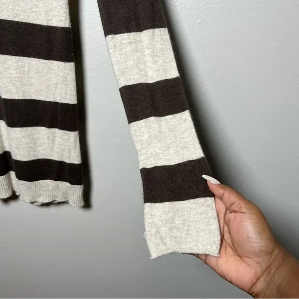 VTG Y2K‎ 2000s Abercrombie & Fitch Women Sweater Striped V-Neck Rabbit Hair - Image 5