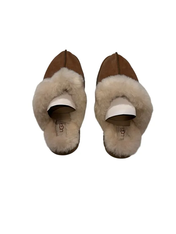 Women's UGG Brand Disquette Platform Slippers Shoes Size 9 Chestnut 1122550 New - Image 4