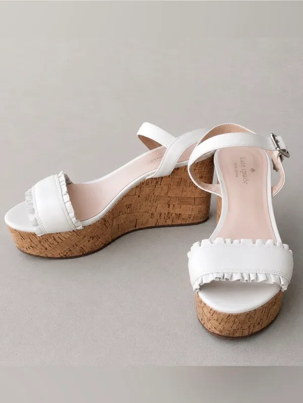 Kate Spade Frilly Platform Wedges, Size 8 - Image 2