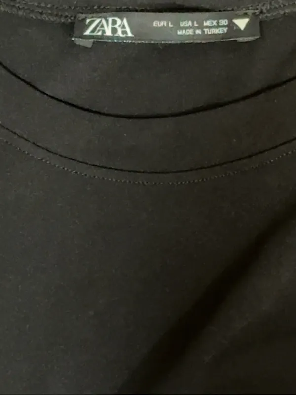 ZARA Black Draped Side Knot Midi Dress Size L - Image 5