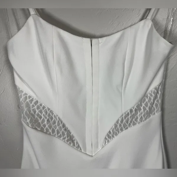 (The Buckle) Privy Bustier Mesh Inset White Mini Glam Dress Size Small - Image 5