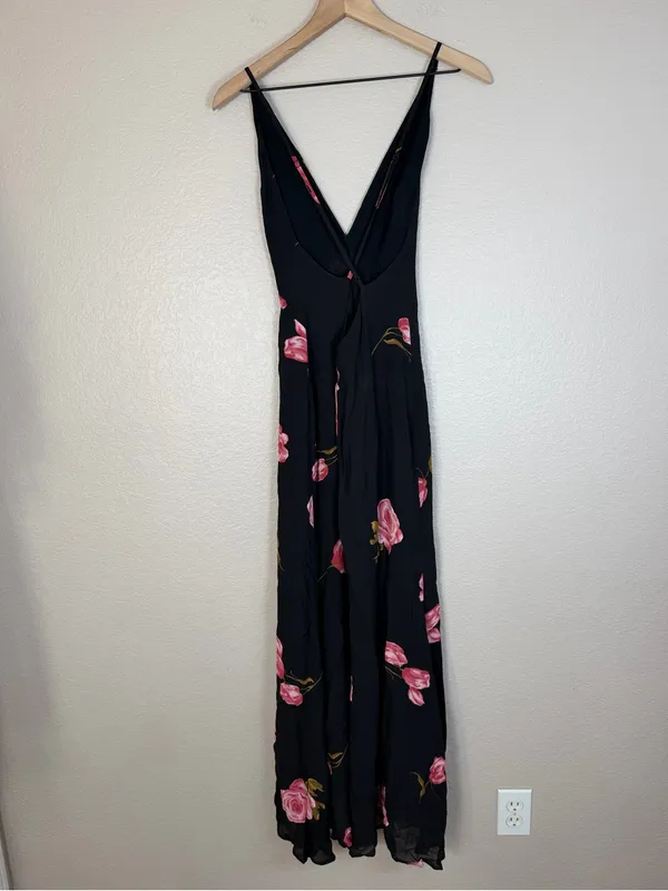 Reformation Renee Black Pink Floral Maxi Dress size XS $218 - Image 4