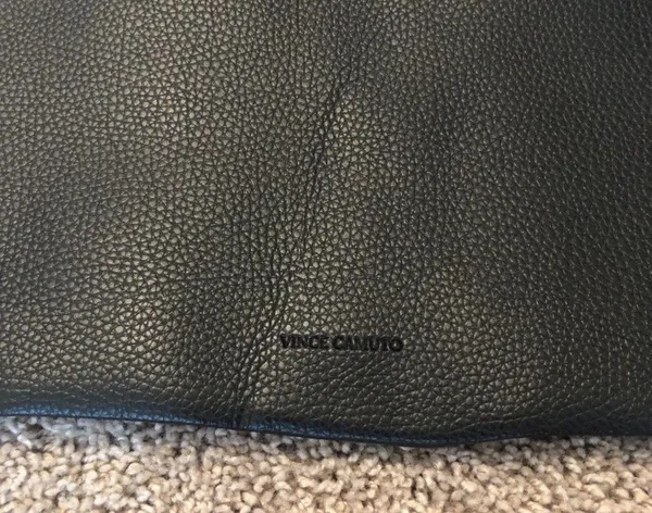 NEW Vince Camuto Luck Vegan Leather Tote Black & Gray Pebbled Bag Luxury Bag - Image 5