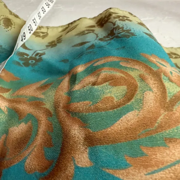 90s Kathie Lee Collection Sleeveless Floral‎ Dress M Green Blue Ombre Vintage - Image 4