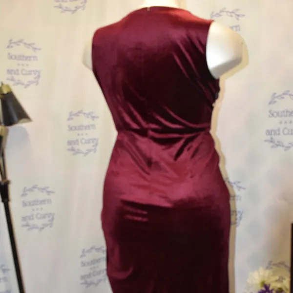 NWT Ababalaya Burgundy Velvet Maxi Dress (Formal) Size XXL - Image 4