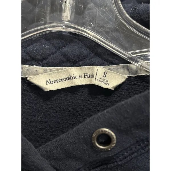 Abercrombie Sweatshirt‎ Hoodie Size Sm Long Sleeve Embroidery Logo Navy/White - Image 3