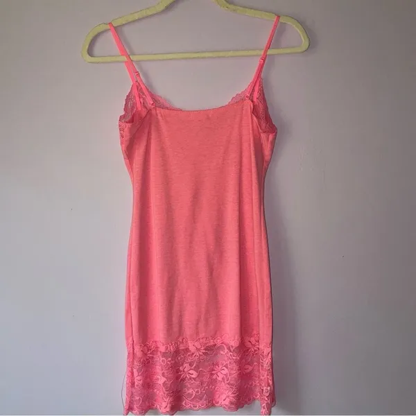 Bozzolo Size L Pink Cami w Lace Trim 90s Y2K Longline - Image 5
