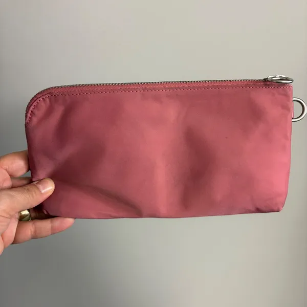 Lululemon Double Zip Pouch Pink Nylon Travel Wallet Organizer Clutch - Image 4