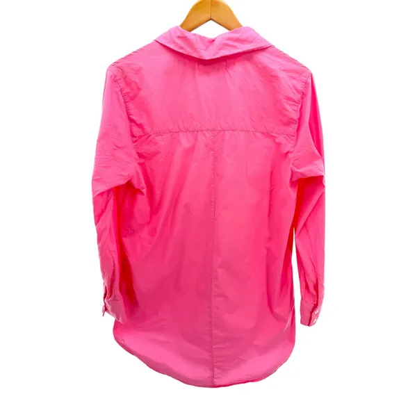 L Space Womens‎ Neon Pink Cotton Button Down Shirt Long Sleeve Relaxed Fit MD - Image 6