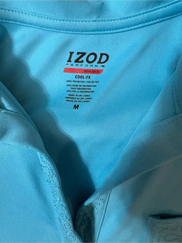 IZOD' Sleeveless Polo Top in Aqua Blue - Image 2