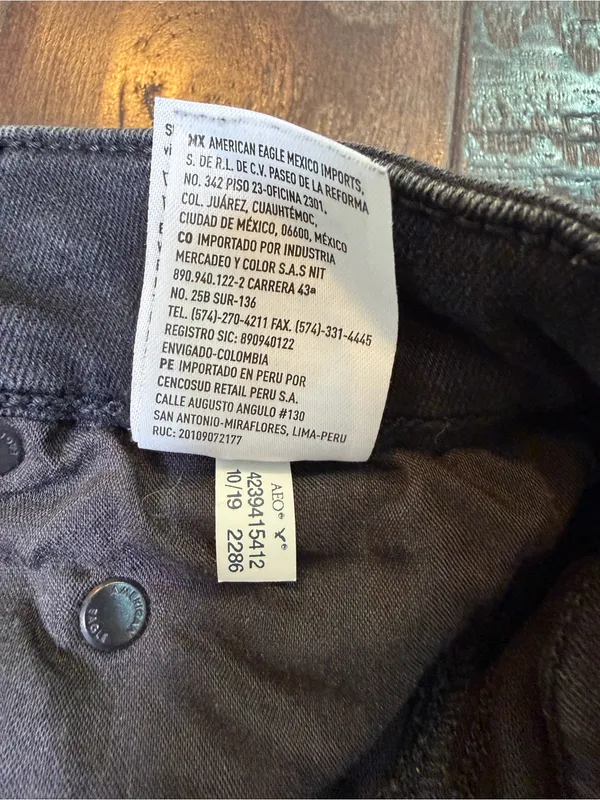 American Eagle High Rise Flare Jeans 6 Regular Black Stretch Button Fly - Image 8