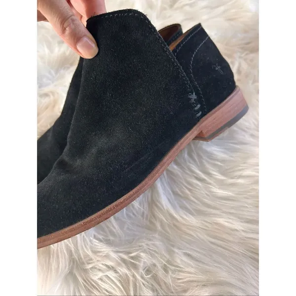 Frye Elyssa Shootie Black Suede Leather Ankle Booties Womens Size US 7.5 - Image 4