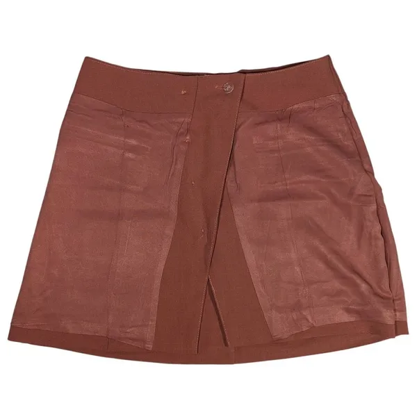 WeWoreWhat‎ Blazer Skirt Brown Button Front Asymmetrical A-Line Size S - Image 3