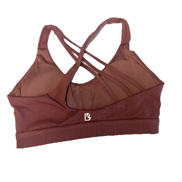 Buffbunny Sports Bra Crisscross Straps Size‎ S Small Mauve Workout Athletic Yoga - Image 2