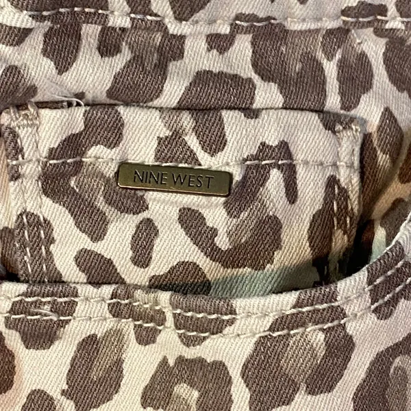 Nine West Gramercy Skinny Ankle‎ Women's Sz 14 Brown Leopard Print Stretch Jeans - Image 8