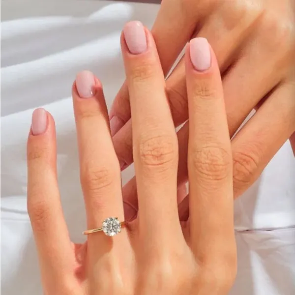 14k Gold Plated S925 Engagement Ring 2.00ct Solitaire Simulated Diamond,‎ Sz 6 - Image 9